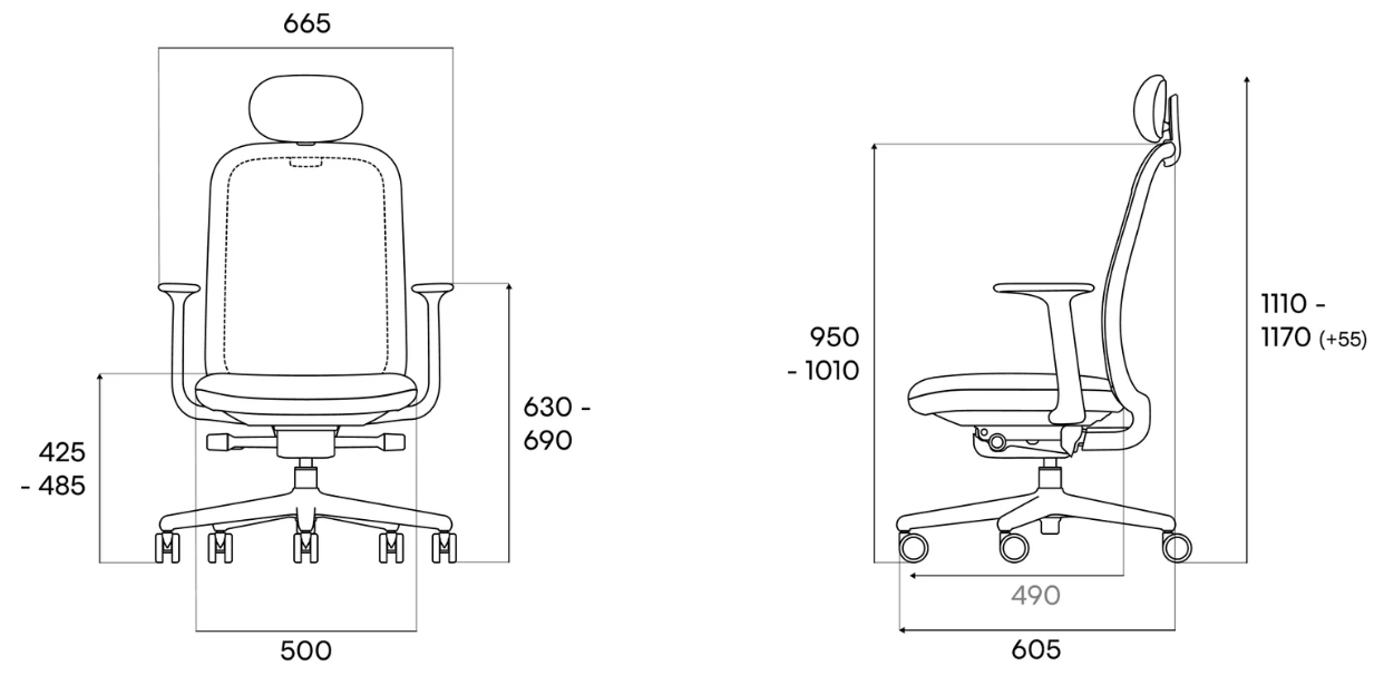 GHẾ CÔNG THÁI HỌC FURSYS SDT21 (T21) - KHUNG TRẮNG