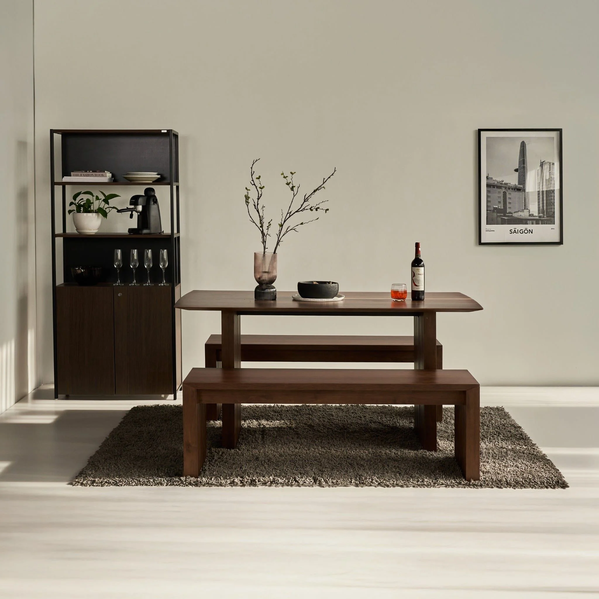 Bộ Bàn Ghế Ăn 4 Ghế Gỗ Tự Nhiên PLANK