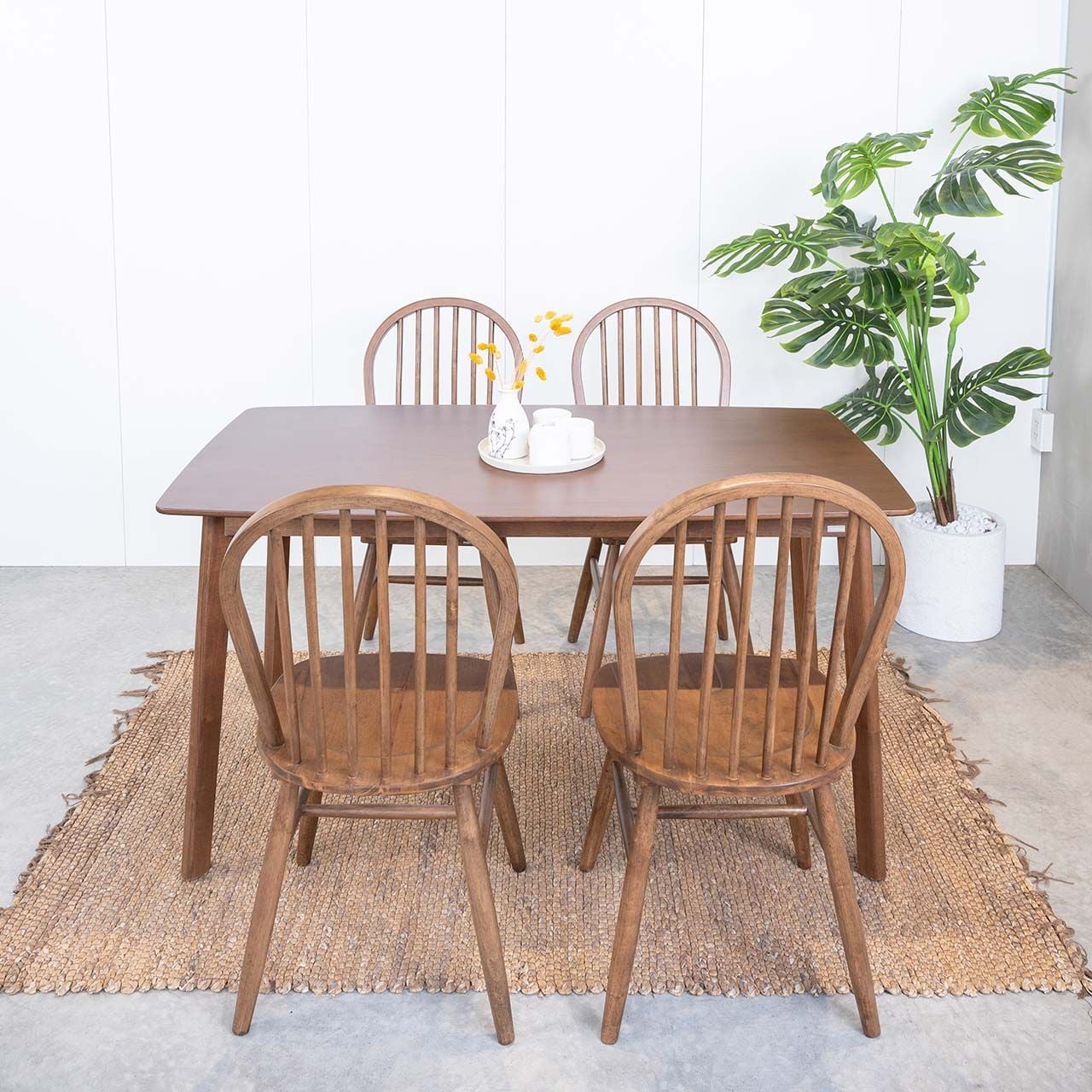 Bộ Bàn Ăn Gỗ 4 Ghế Cao Su MOHO OSLO 601