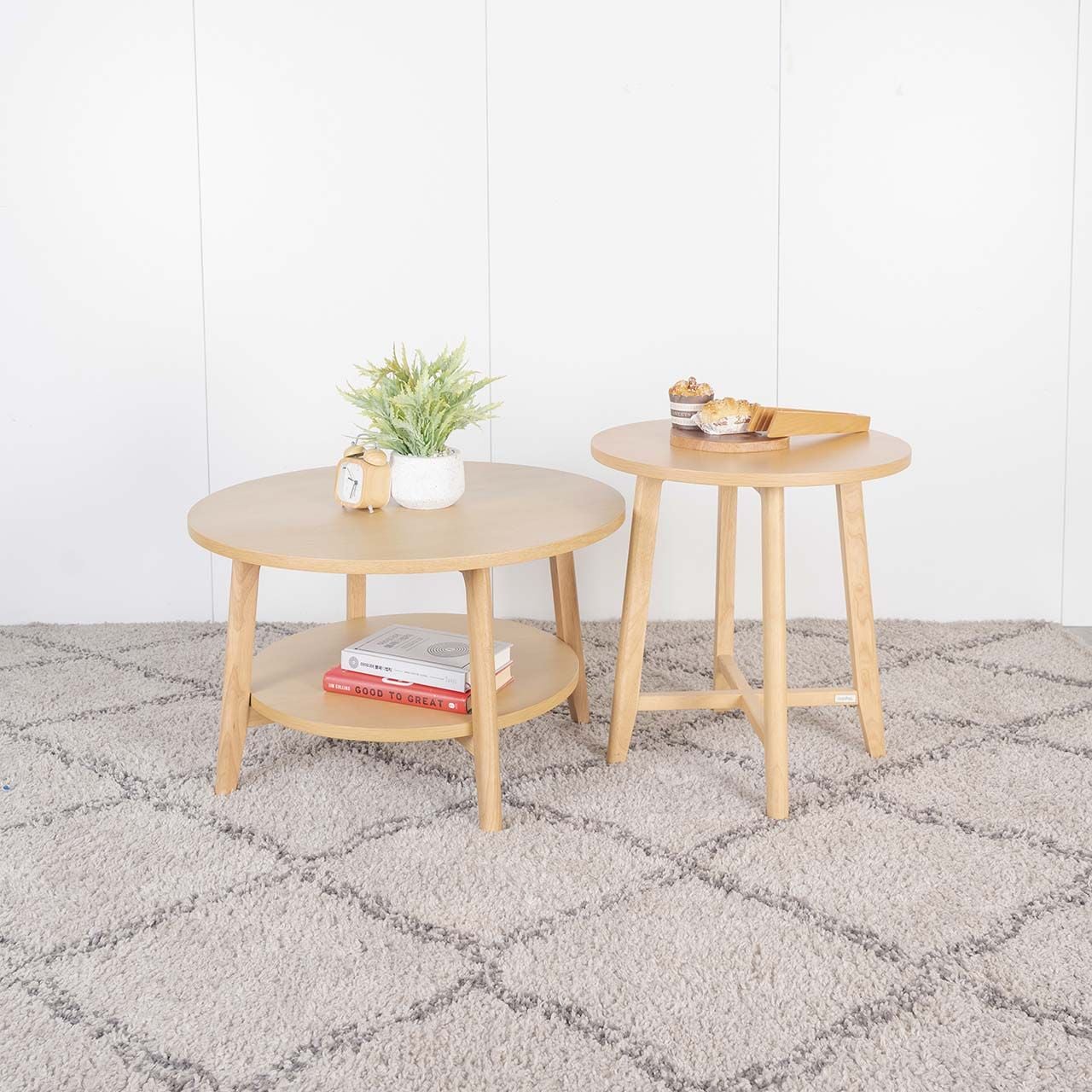 Set 2 Bàn Sofa – Bàn Trà Tròn Gỗ MOHO OSLO 901