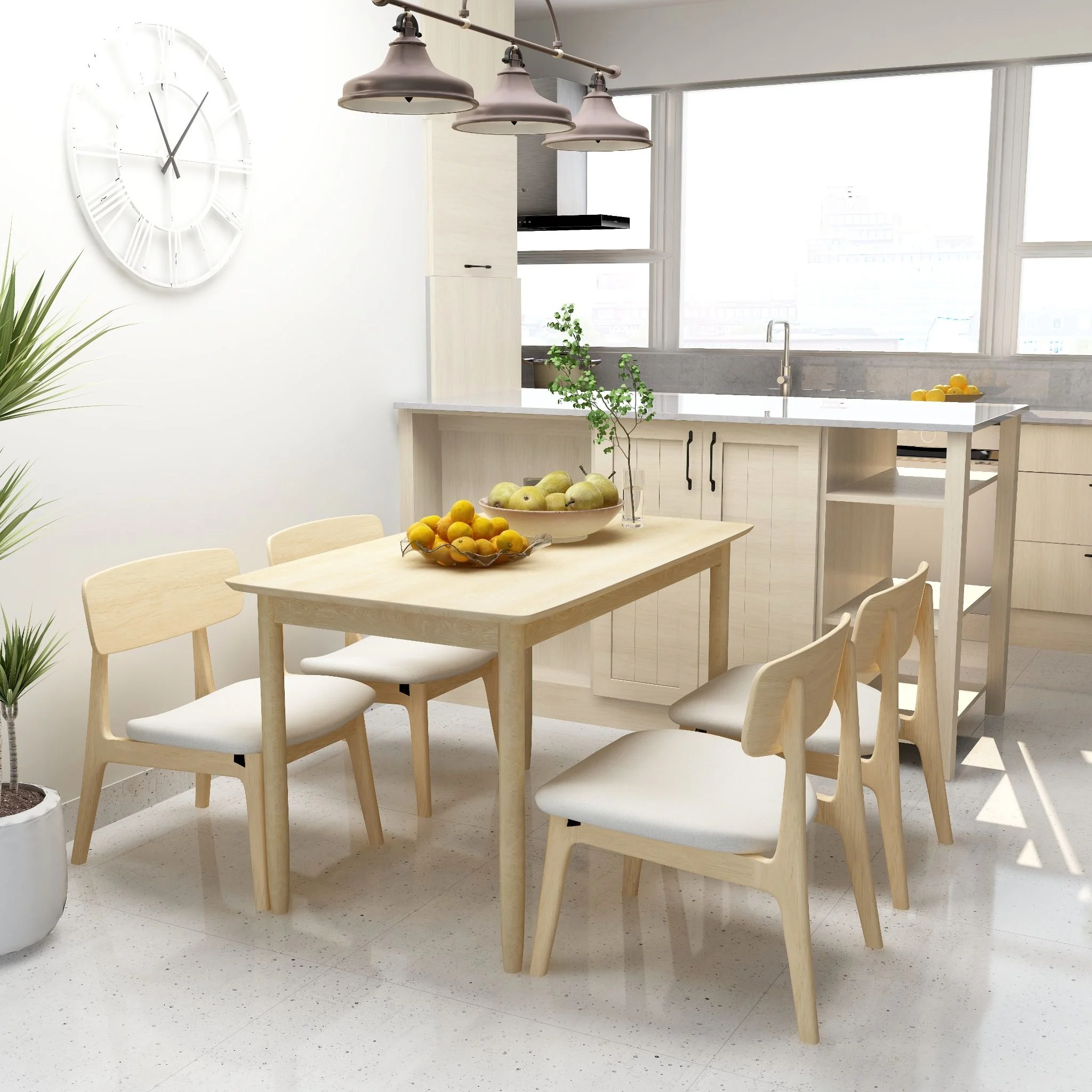 Bộ Bàn Ăn 4 Ghế Gỗ MOHO MILAN 901