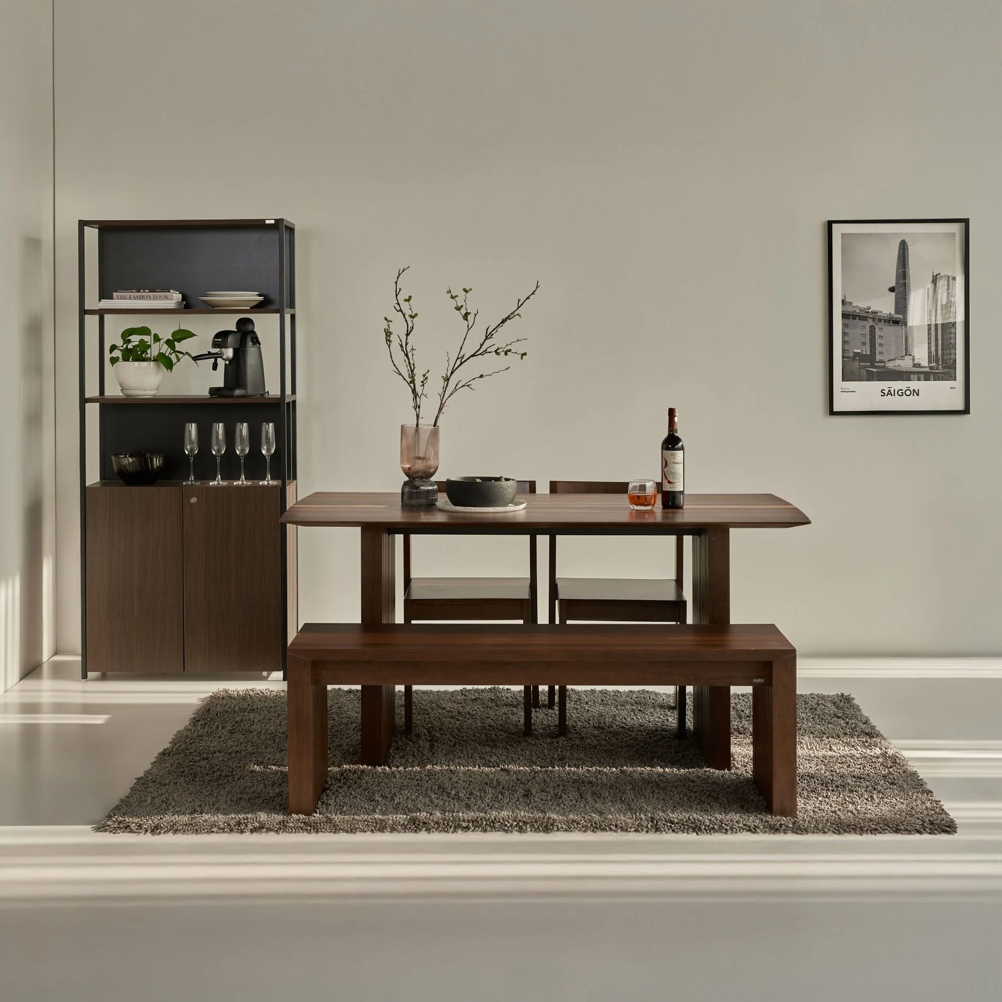 Bộ Bàn Ghế Ăn 4 Ghế Gỗ Tự Nhiên PLANK