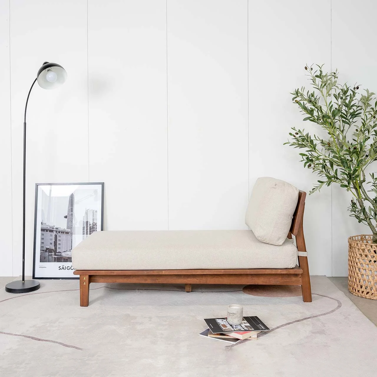 Ghế Sofa Góc Gỗ Cao Su Tự Nhiên MOHO VLINE 601