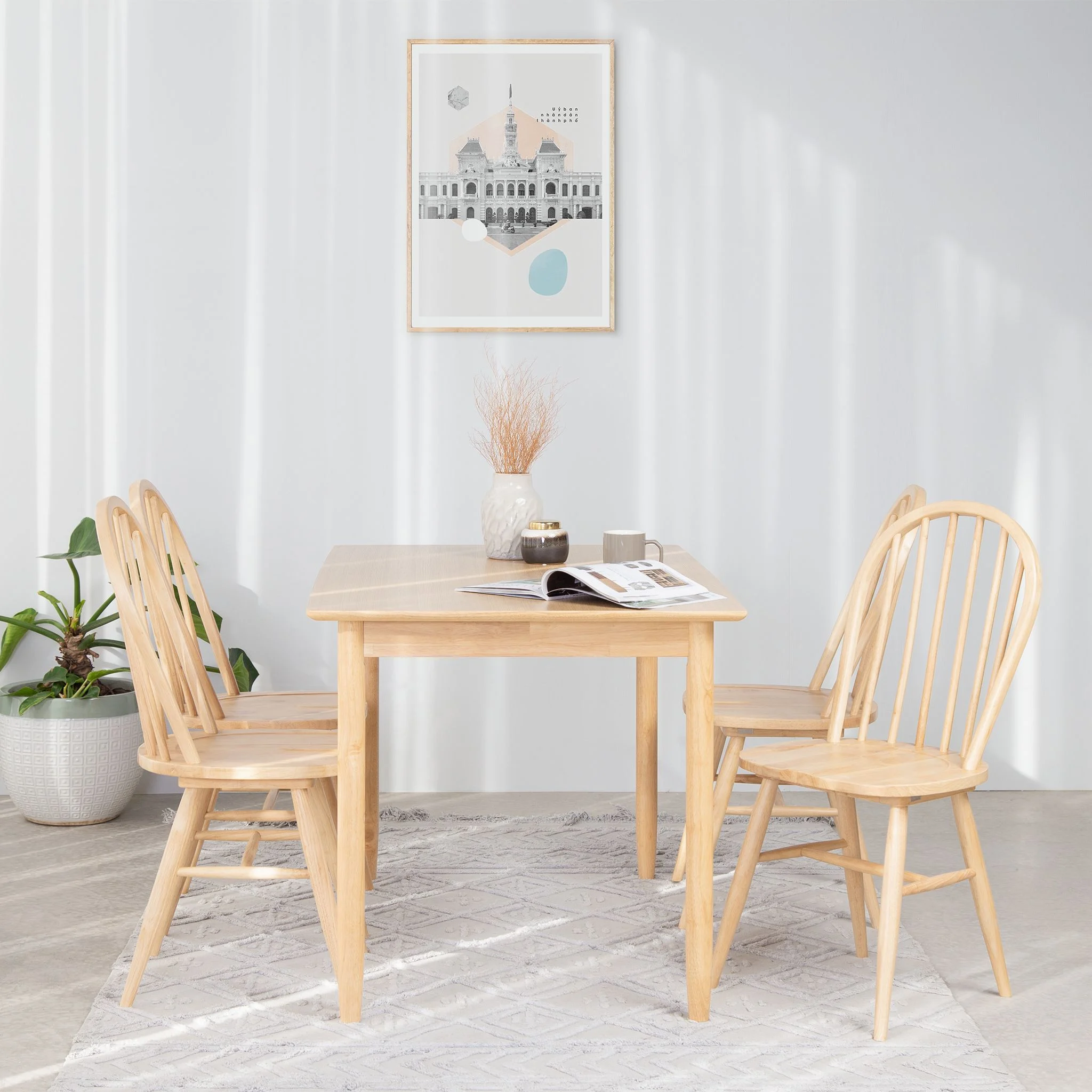 Bộ Bàn Ăn 4 Ghế Gỗ MOHO MILAN 901