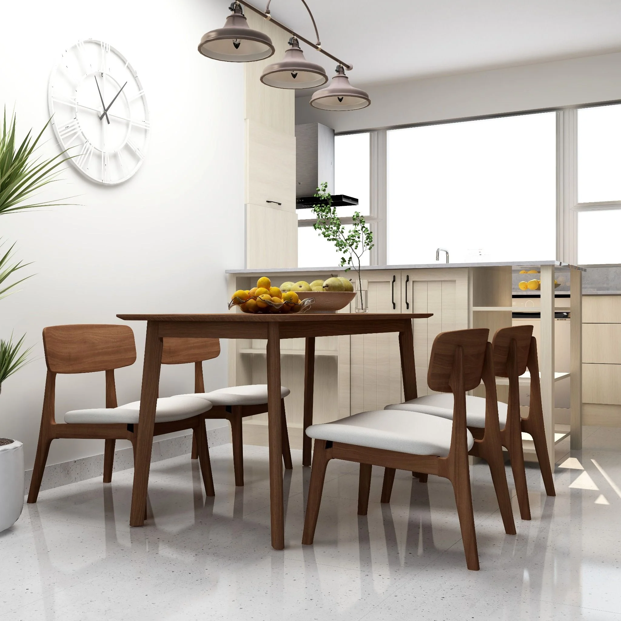 Bộ Bàn Ăn Gỗ 4 Ghế Cao Su MOHO OSLO 601