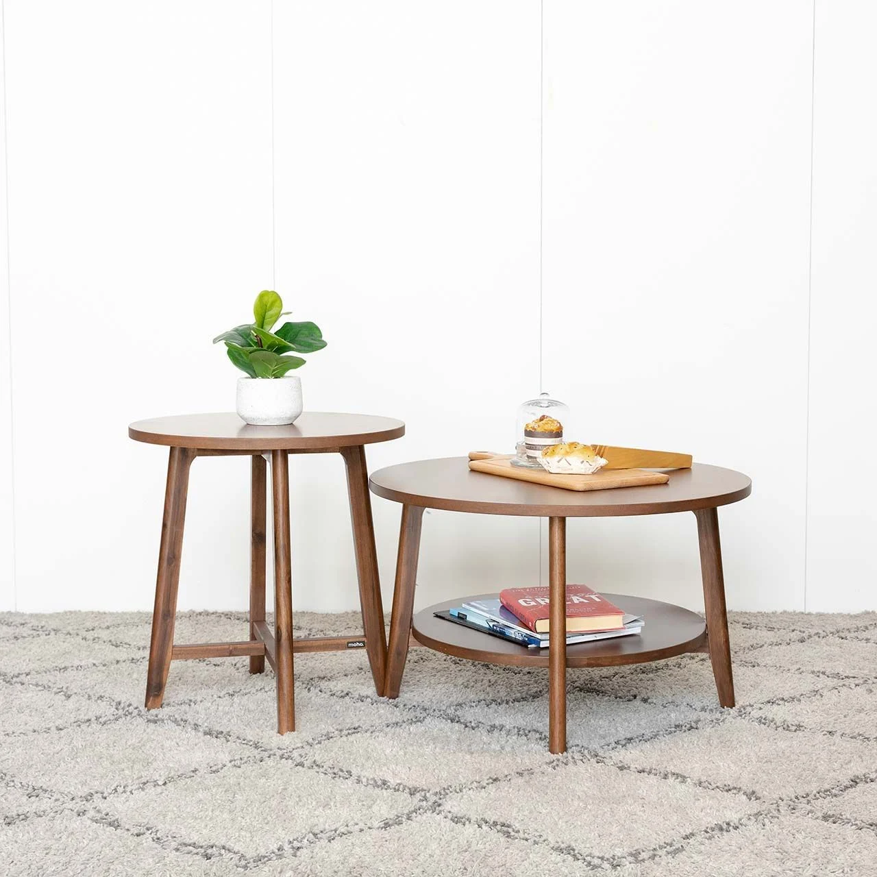 Set 2 Bàn Sofa – Bàn Trà Tròn Gỗ MOHO OSLO 901